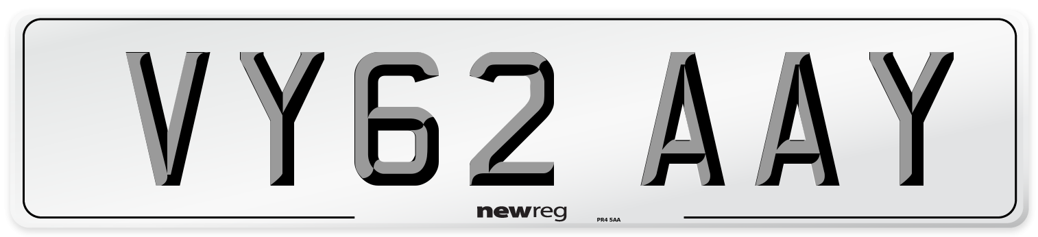 VY62 AAY Number Plate from New Reg